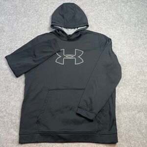 Under Armour ColdGear Mens Hoodie Sweatshirt XL Black Long Sleeve Loose Fit